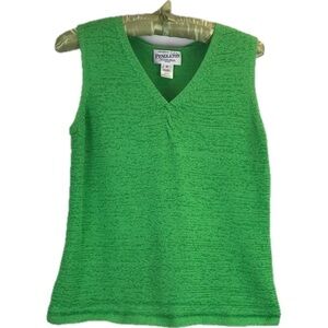 Pendleton Portland Oregon Women’s Green Sleeveless V-Neck Sweater Vest Size MP